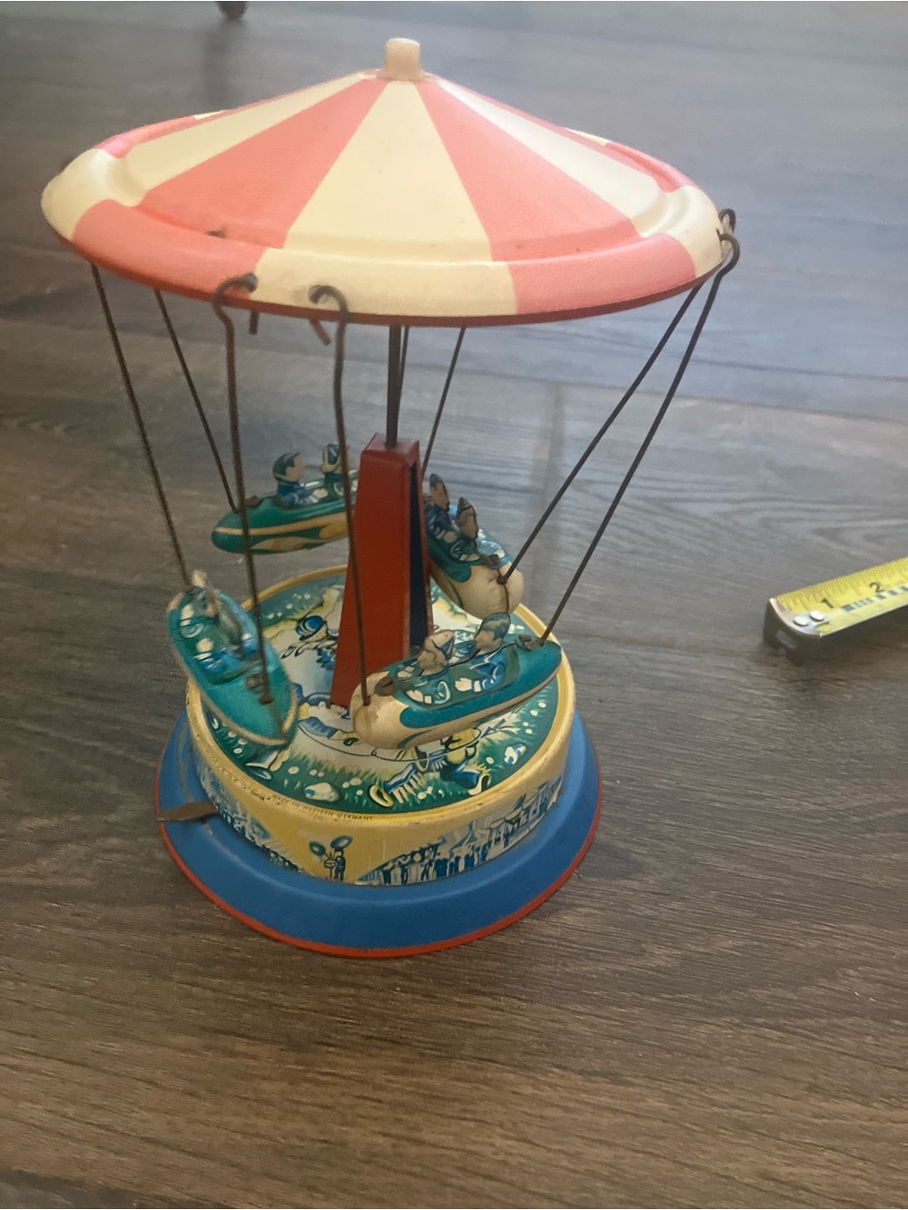 Vintage Tinplate Fairground Carousel Ride Made in W. Germany by Blomer & Schuler
